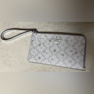 Kate Spade Silver Floral Wristlet